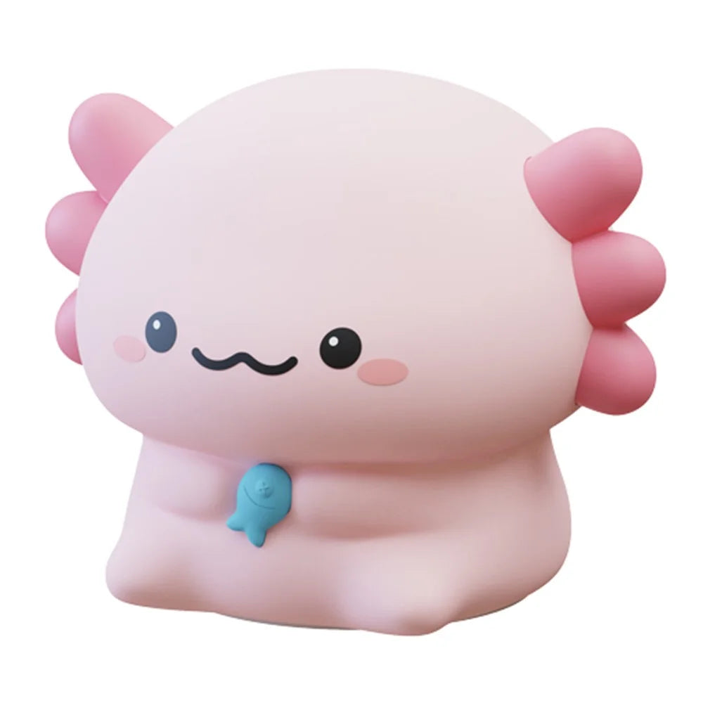 Axolotl Silicone Night Lamp For Kids Bedroom USB Rechargeable Touch Control Bedside Light (CE ROHS FCC Certified) - 1