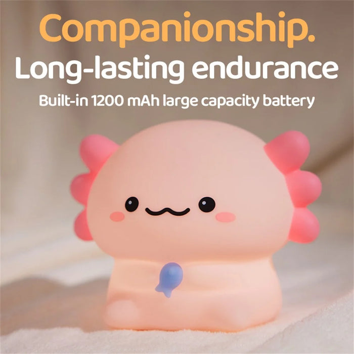 Axolotl Silicone Night Lamp For Kids Bedroom USB Rechargeable Touch Control Bedside Light (CE ROHS FCC Certified) - 5