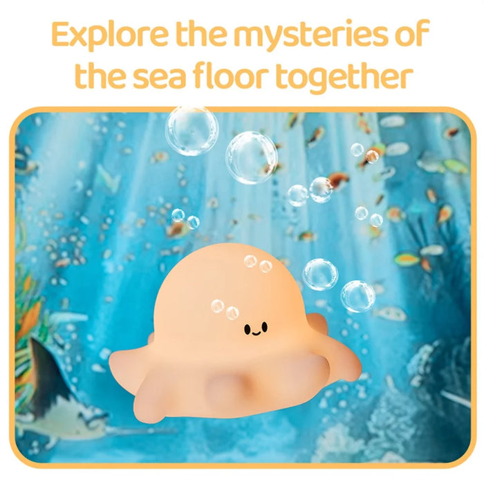 Octopus Silicone Night Lamp For Kids Bedroom USB Rechargeable Touch Control Bedside Light (CE ROHS FCC Certified) - 3