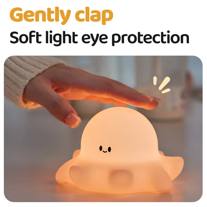 Octopus Silicone Night Lamp For Kids Bedroom USB Rechargeable Touch Control Bedside Light (CE ROHS FCC Certified) - 5