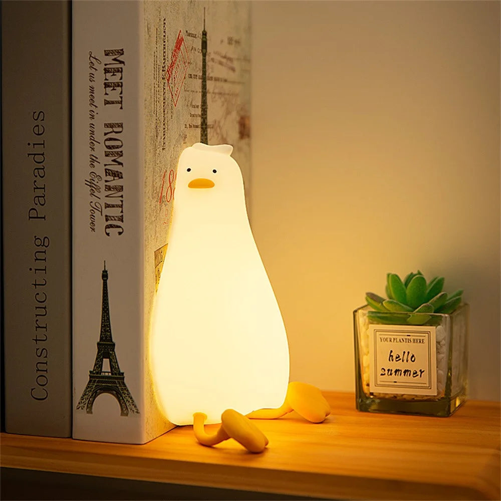 Lying Duck Silicone Night Lamp For Kids Bedroom USB Rechargeable Voice Control Bedside Light (CE ROHS FCC CPC EN71 Certified) - 4