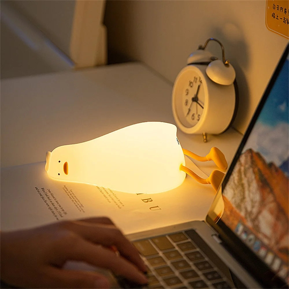 Lying Duck Silicone Night Lamp For Kids Bedroom USB Rechargeable Voice Control Bedside Light (CE ROHS FCC CPC EN71 Certified) - 5