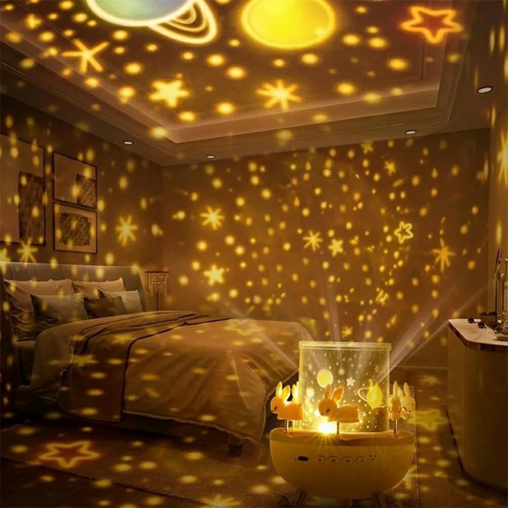 WH-E11 Creative Rotating Starry Star Projector Light Music Box Bluetooth-Compatible Night Lamp - 5