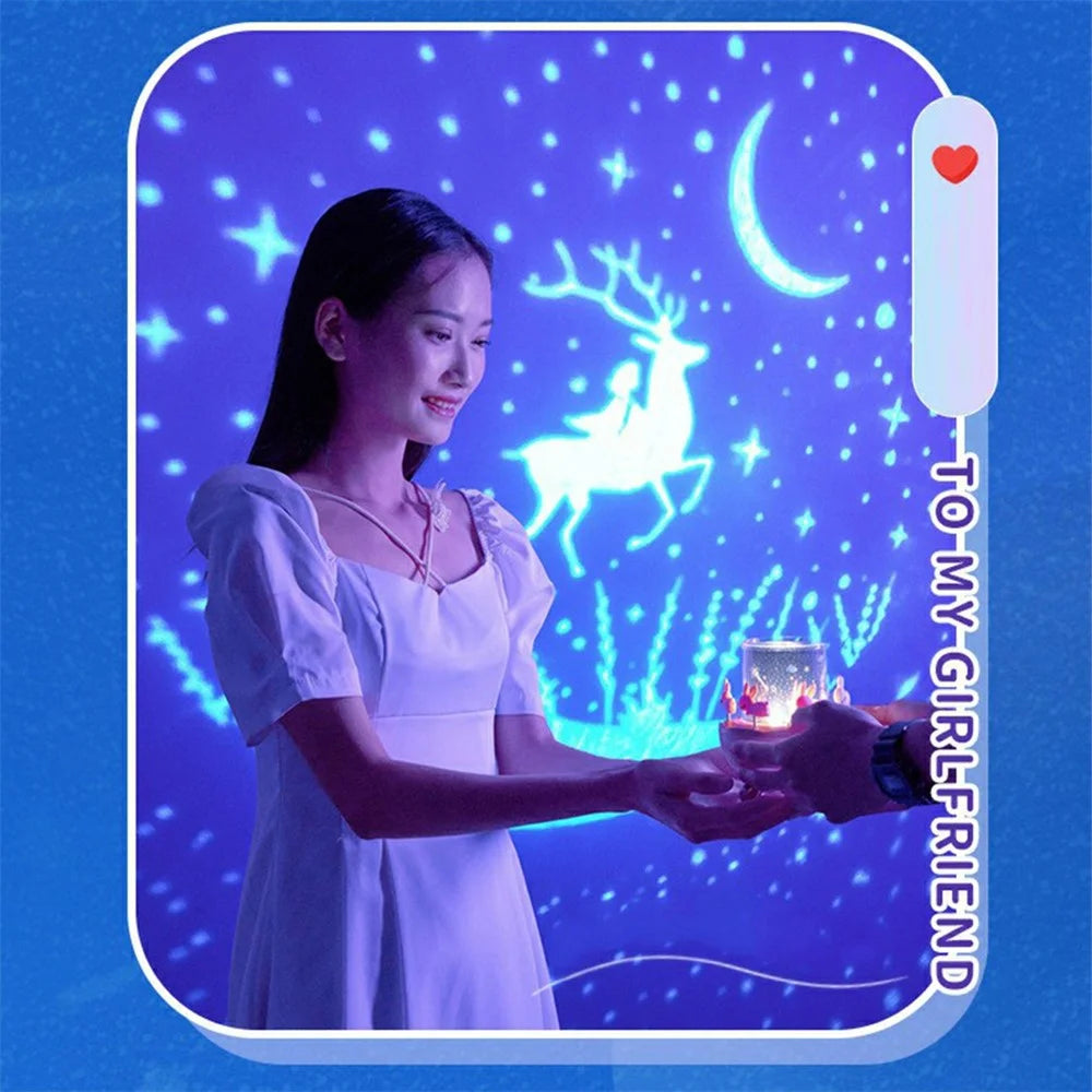 WH-E11 Creative Rotating Starry Star Projector Light Music Box Bluetooth-Compatible Night Lamp - 6