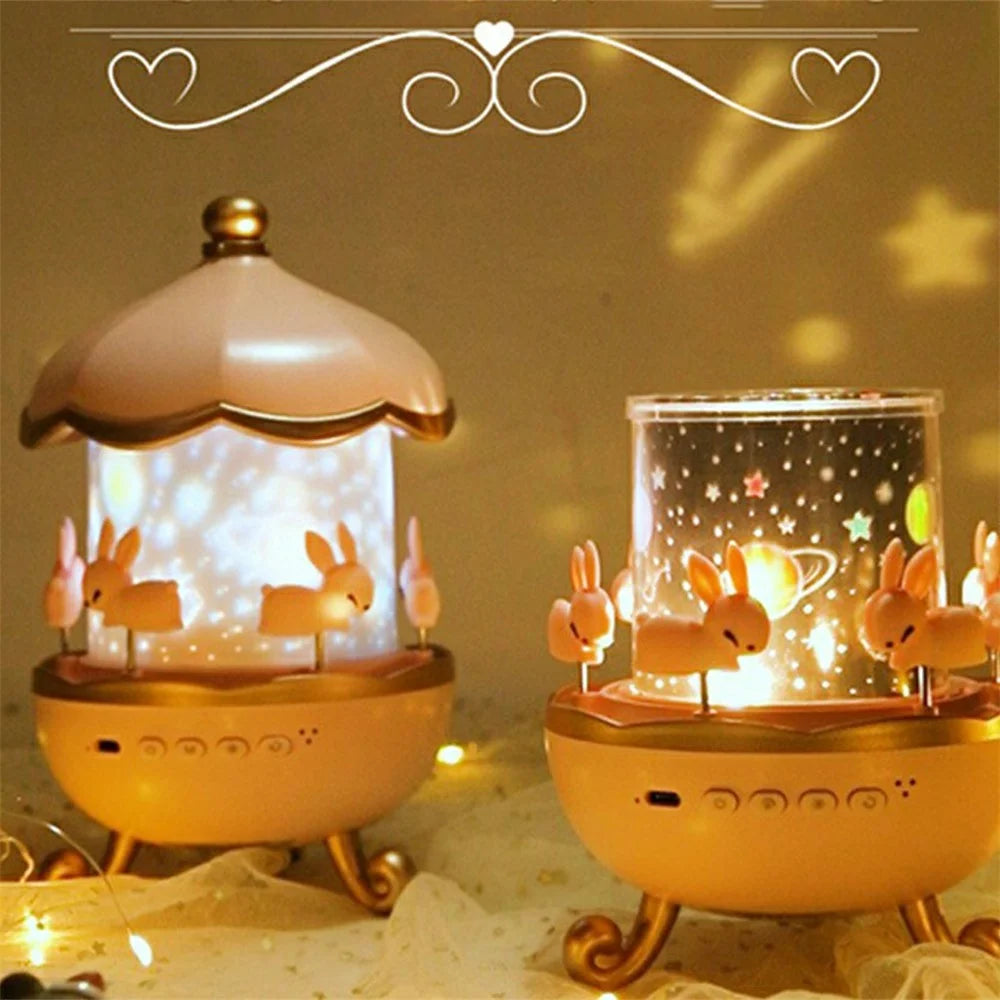 WH-E11 Creative Rotating Starry Star Projector Light Music Box Bluetooth-Compatible Night Lamp - 7