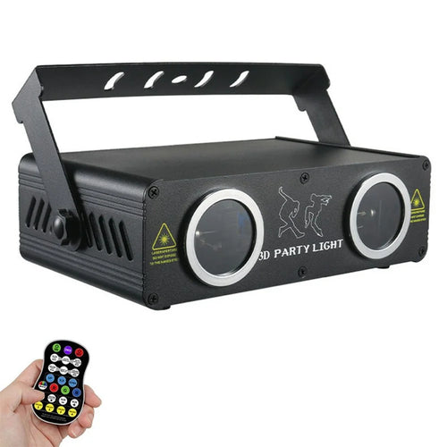 Double Projector Full Color 3D Animation Laser Light RGB Atmosphere Projection Stage Light - 1