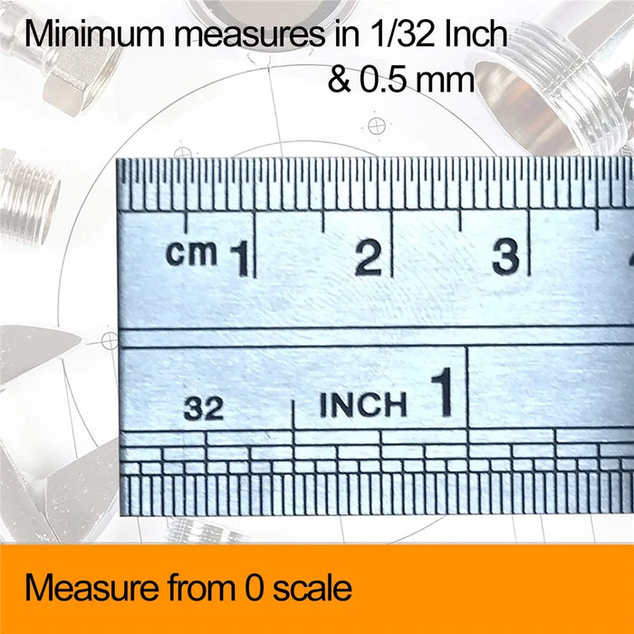 THD 12-inch + 6-inch Stainless Steel Straight Ruler Set Engineering School Office Precision Measuring Hand Tool - 4