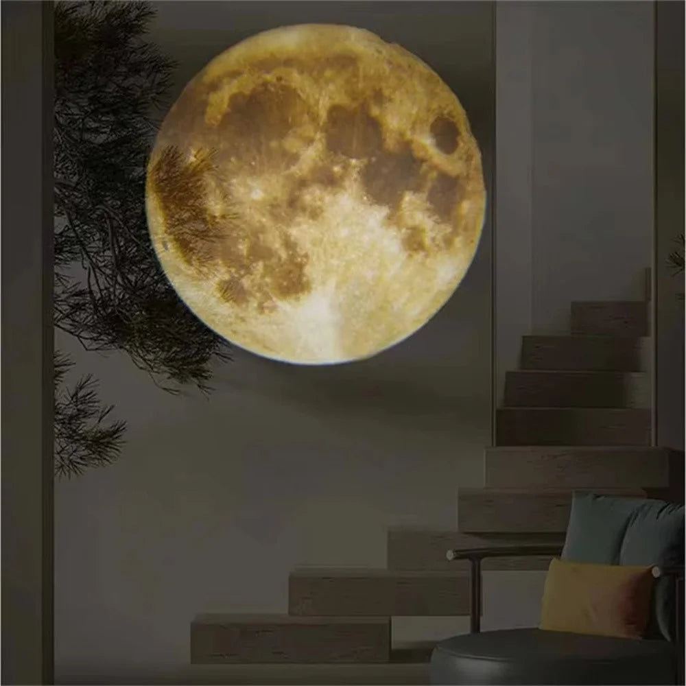 Magnetic Moon Earth Projection Lamp Night Light Photography Prop Rechargeable Atmosphere Light - Black - 4