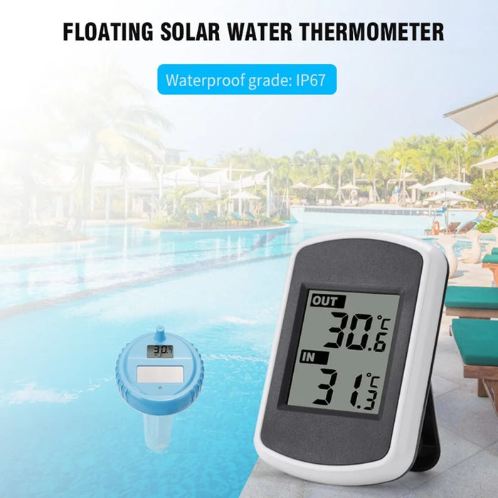 TS-WS-42 Solar Powered Wireless Floating Thermometer for Pool Spa Indoor Outdoor Temperature Meter - 2