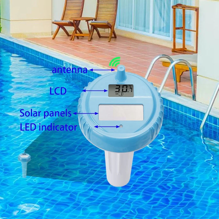 TS-WS-42 Solar Powered Wireless Floating Thermometer for Pool Spa Indoor Outdoor Temperature Meter - 4