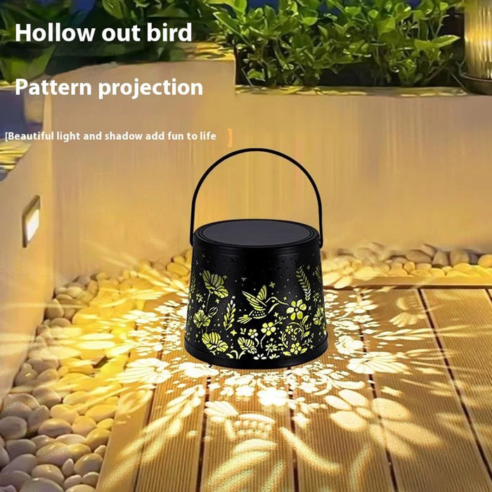 Hollow Flower Bird Pattern Embedded Wine Bottle Light Outdoor Solar Decorative Hanging Atmosphere Lamp - 6