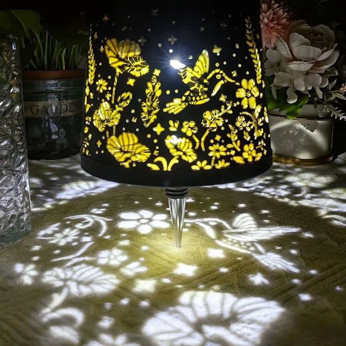 Hollow Flower Bird Pattern Embedded Wine Bottle Light Outdoor Solar Decorative Hanging Atmosphere Lamp - 7
