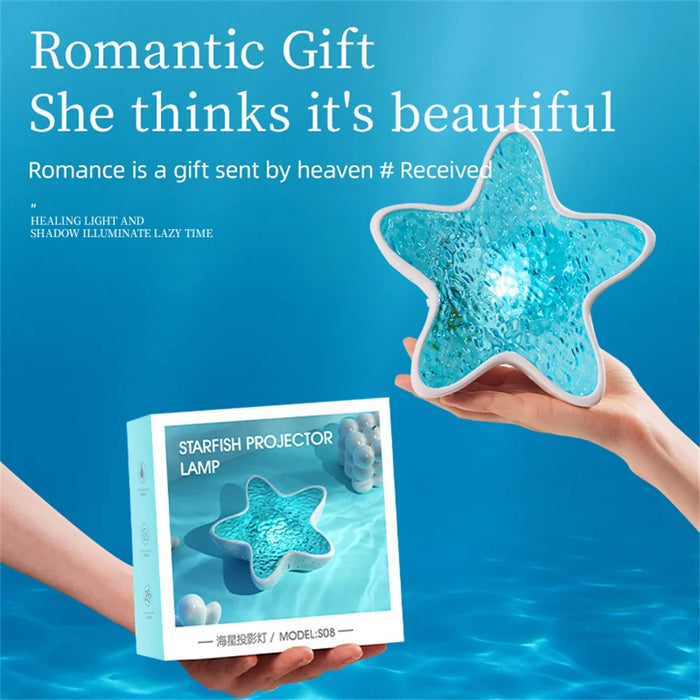 Starfish Ambient Projector Light Home Decor Mood Lamp 7 Ocean Modes USB Rechargeable for Bedroom / Living Room - 3