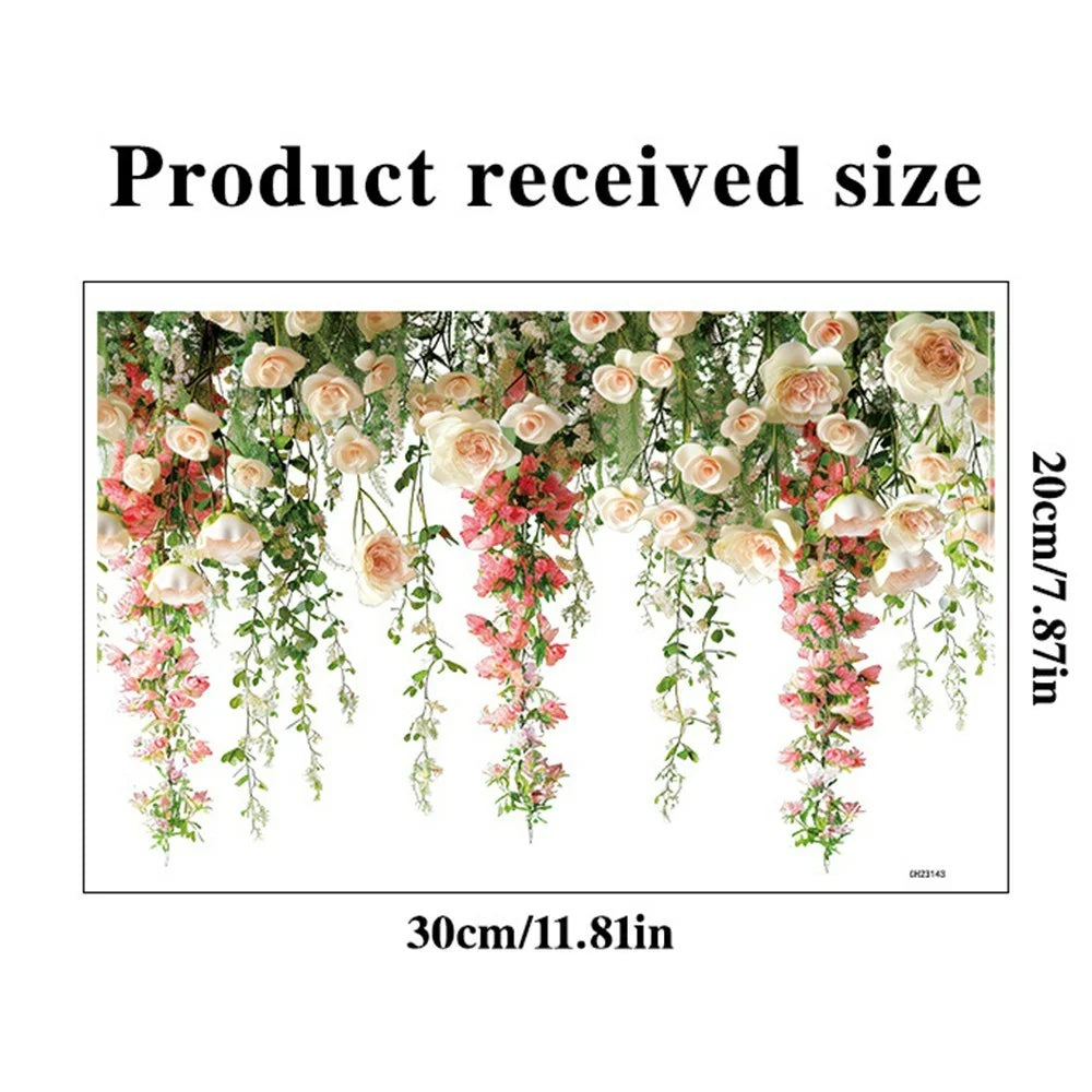 3Pcs Rose Vine Static Cling Window Film Bedroom Bathroom Shower Glass Decorative Privacy Sticker, 30x20cm - JD23001 - 4