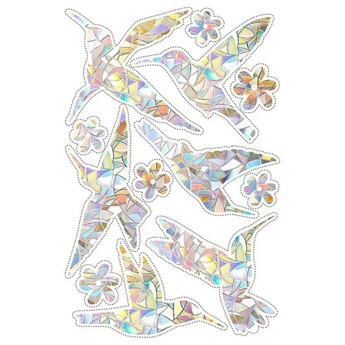 LS23023 2Pcs ?Rainbow Hummingbird Window Static Cling Decals Bird Protection Anti Collision Glass Stickers - 1