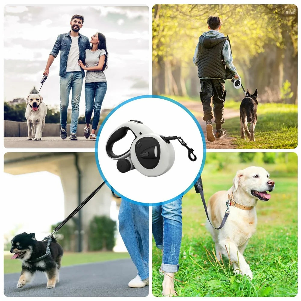 5m Auto Retractable Dog Leash with LED Light Reflective Pet Walking Lead Rope for Large Dogs Up to 50KG - 6