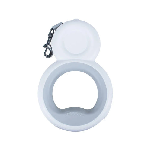Snowman Shaped Retractable Dog Leash 3-meter LED Night Light Pet Waste Bag Dispenser for Dogs Up To 30KG - Grey - 1