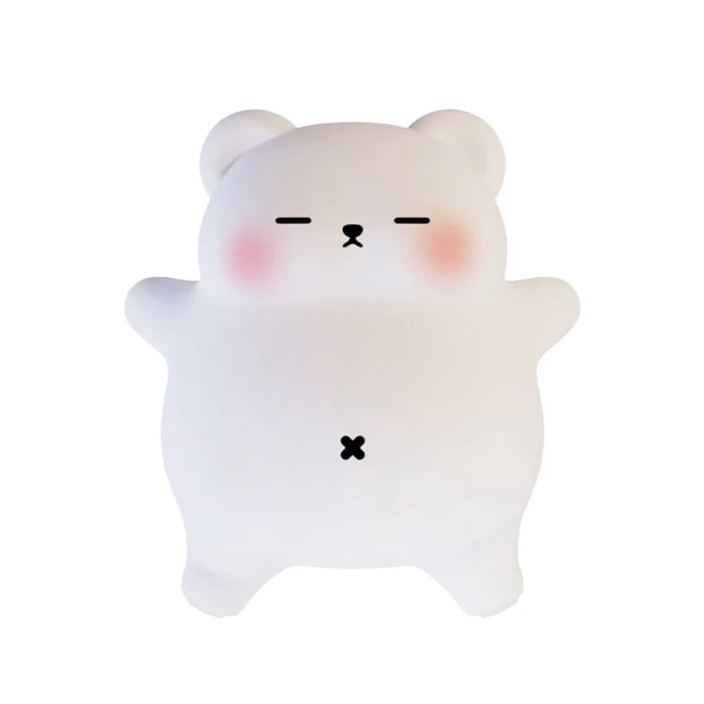 Snuggly Bear Sleep Aid Night Light Tap Control Silicone Lamp with White Noise for Bedtime Relaxation - 1