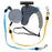 360 Degree Rotating Retractable Dog Leash Dual Head Walking Lead with LED Light for 2 Dogs - Grey - 1