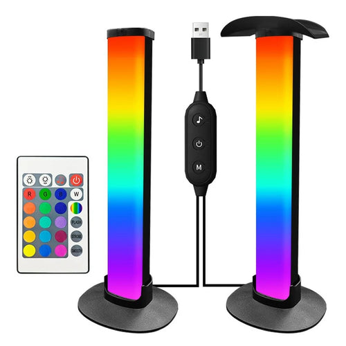 KBB-61 Wire + Remote Control Oval Base RGB Ambient Light with Gaming Headphone Holder Stand Atmosphere Lamp - 1