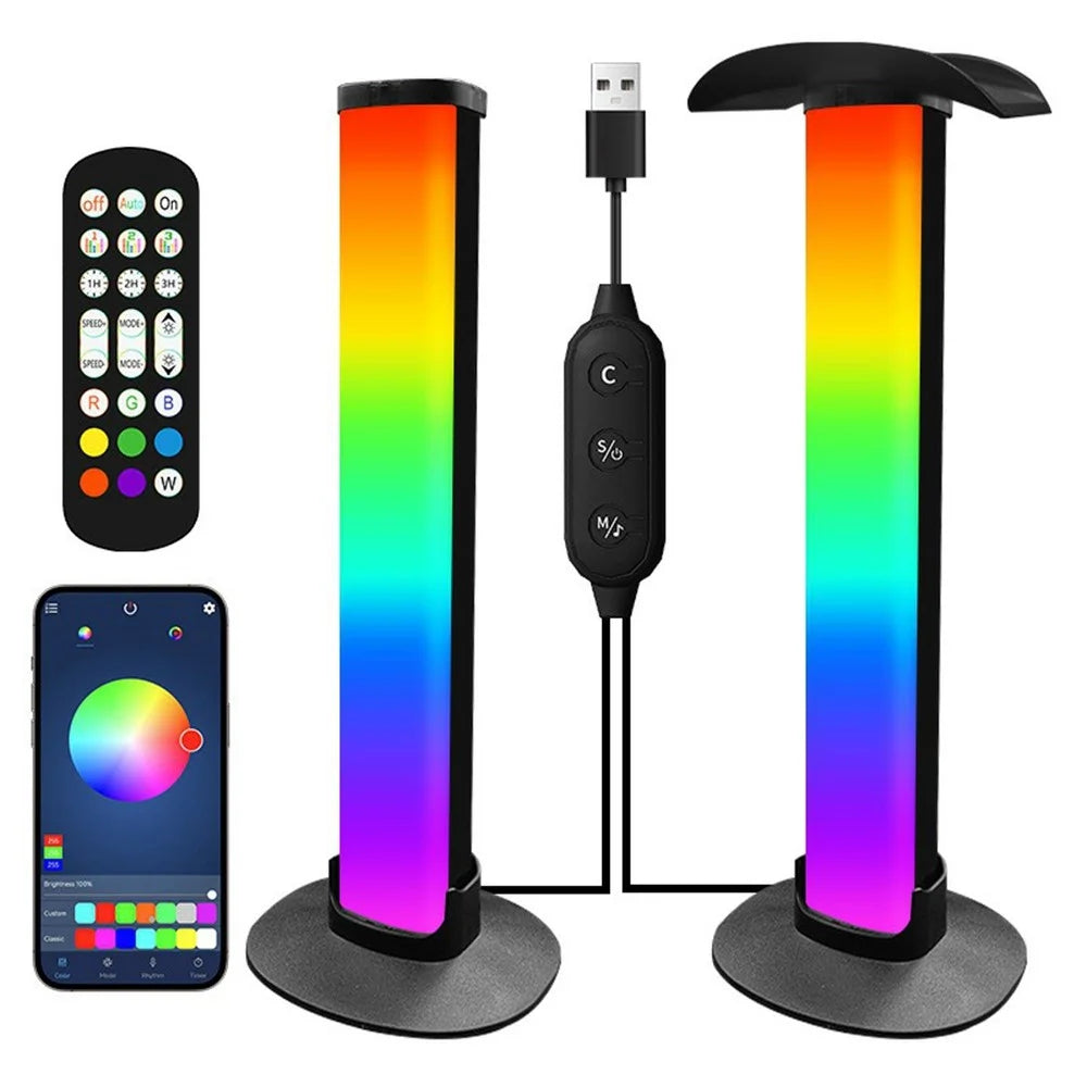 KBB-61 Wire + Remote + APP Control Oval Base RGB Ambient Light with Gaming Headphone Holder Stand Atmosphere Lamp - 1