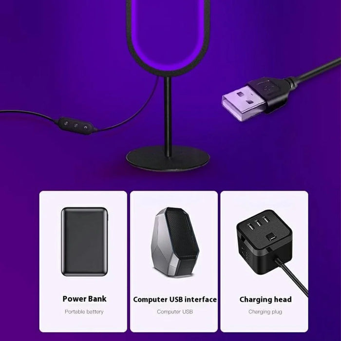 KBB-24 U Shape RGB Desk Ambient Light USB Powered Sound Activated Atmosphere Lamp, Wire + Remote + APP Control - 5