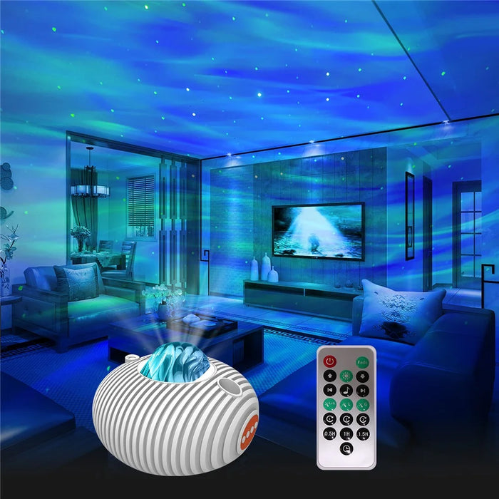 K-1106 Flying Saucer Laser Projection Light Aurora Borealis Starry Night Lights Projector Atmosphere Light USB Laser Projection Light for Live Streaming - 2