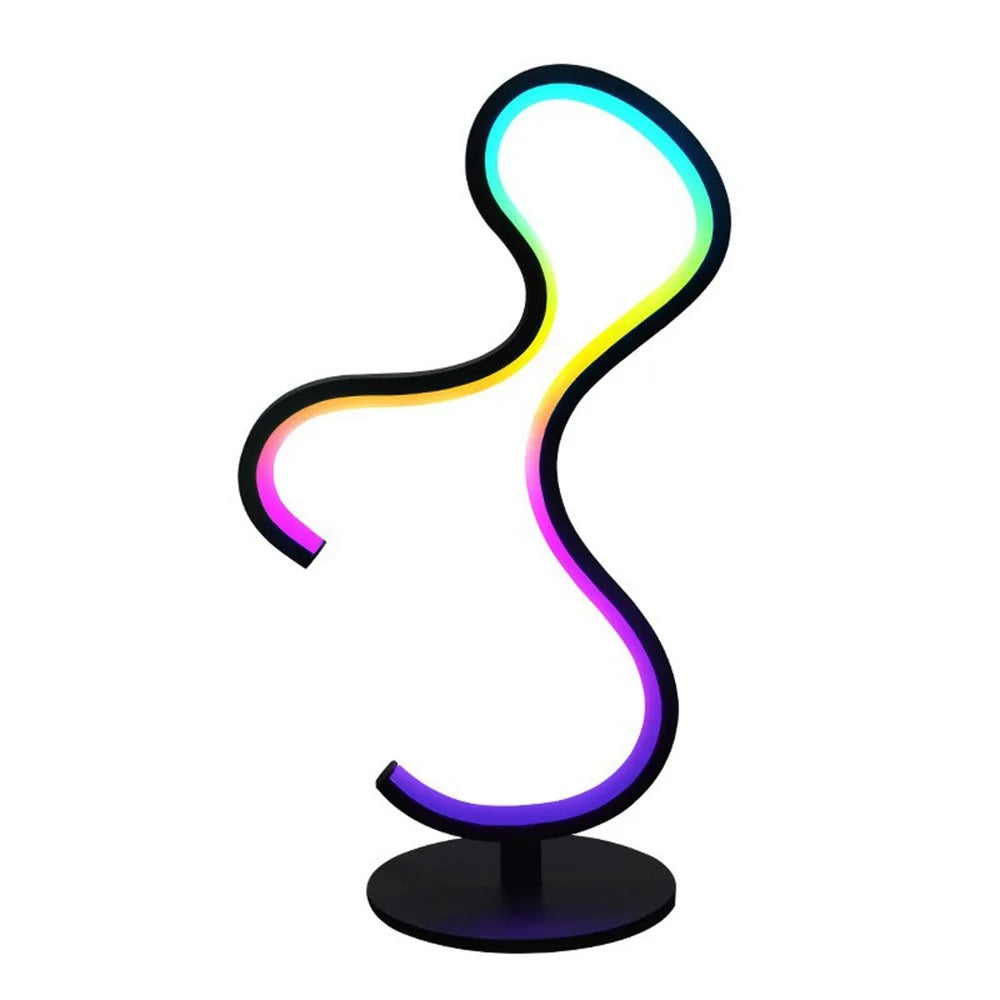 KBB-64 Irregular Shape LED Desktop Ambient Light RGB Rhythm Sound Activated Night Lamp, Wire + Remote + APP Control - 1