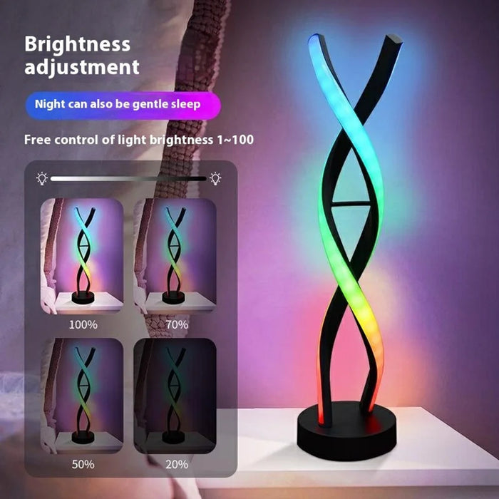 KBB-65 Sound Activated Gaming RGB Ambient Light Cross Spiral Design Desk Lamp, Wire + Remote + APP Control - 4