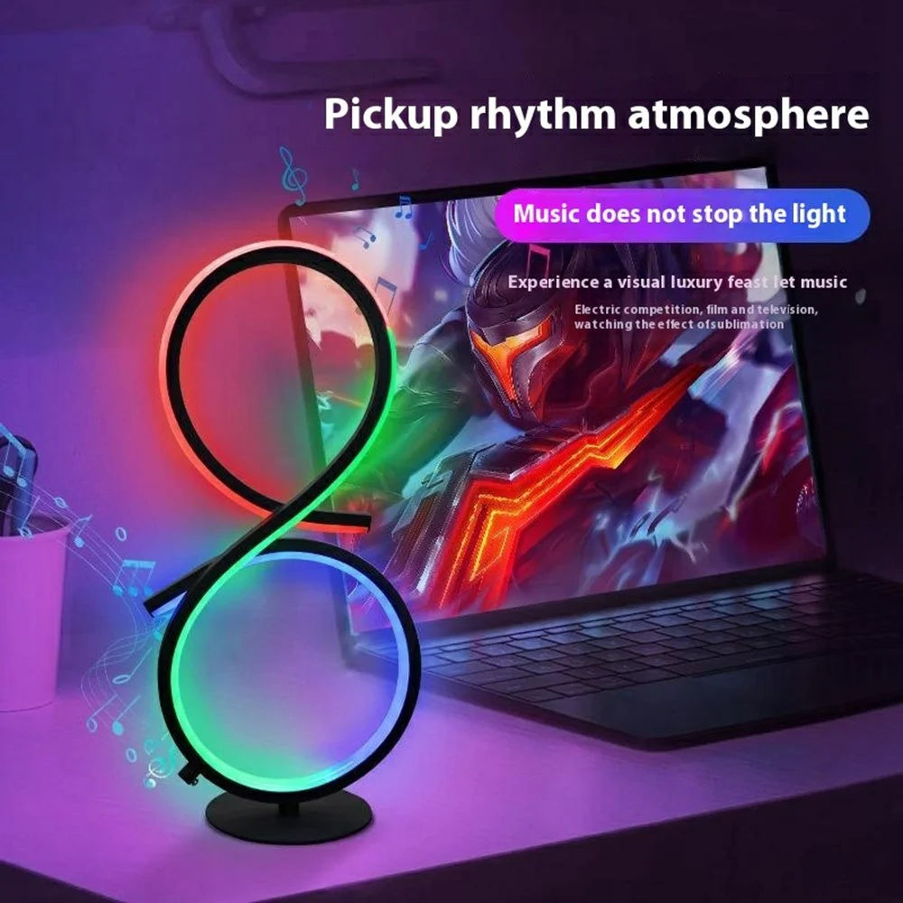 KBB-66 Sound Activated RGB Mood Light for Gaming Desktop Ambient Lamp, Wire + Remote + APP Control - 2