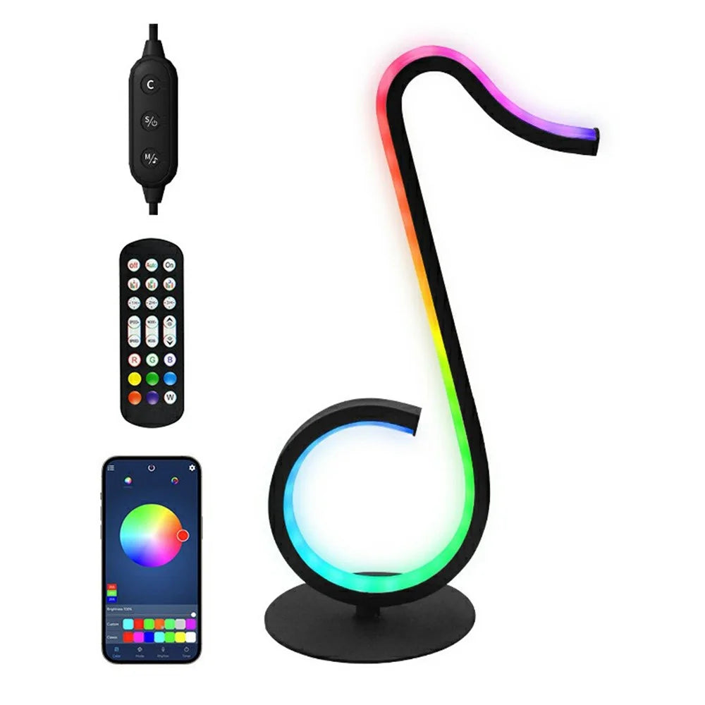 KBB-76 Musical Note Shape RGB Ambient Light for Gaming USB Powered Atmosphere Lamp, Wire + Remote + APP Control - 1