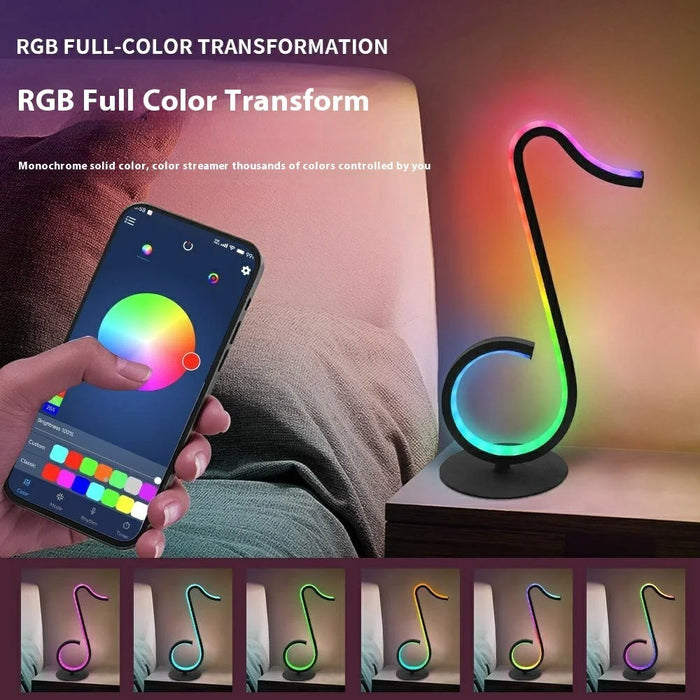 KBB-76 Musical Note Shape RGB Ambient Light for Gaming USB Powered Atmosphere Lamp, Wire + Remote + APP Control - 4