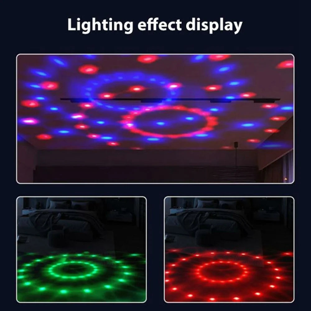 3W Sound Activated Striped Mini Magic Ball LED Light RGB Stage Lamp for KTV Bar (With Remote) - 4