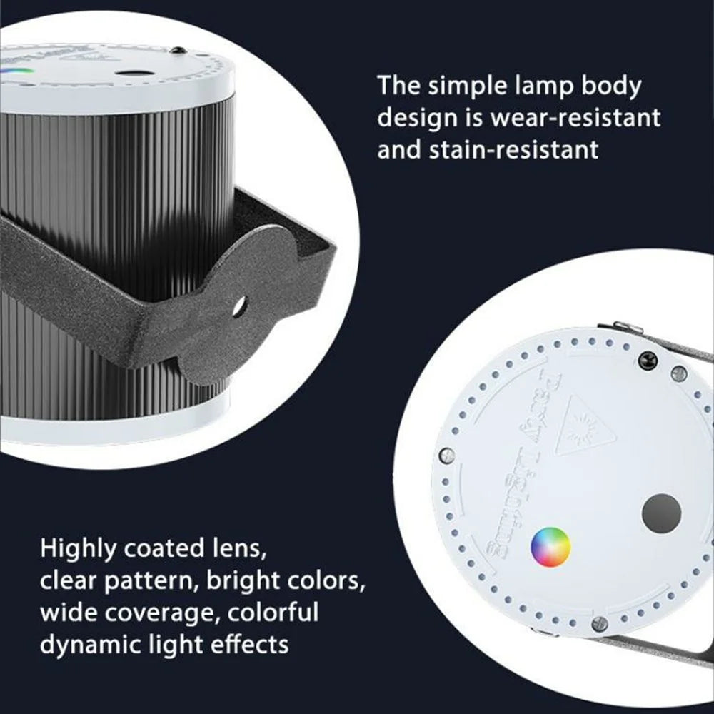 Starry Sky Laser Projector Light with Bracket Sound Activated LED Stage Lamp for Party KTV (With Remote) - 7