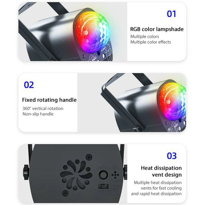 LED Stage Laser Projector Light with Handle Sound Activated Disco Ball Lamp for Party / Bar / KTV (Without Remote) - 6
