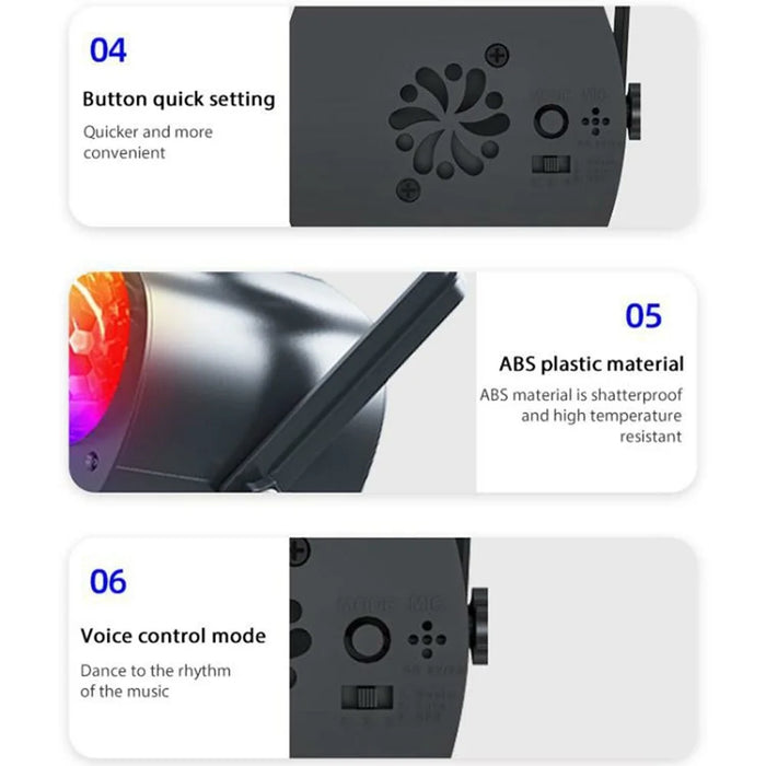 LED Stage Laser Projector Light with Handle Sound Activated Disco Ball Lamp for Party / Bar / KTV (Without Remote) - 7