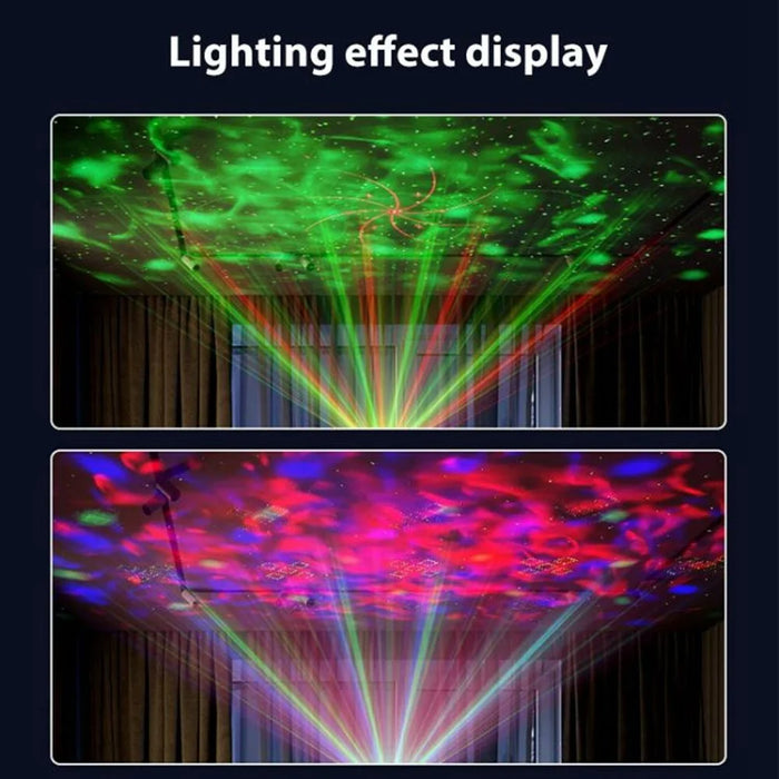 12W LED Party Light Water Wave Effect Rotating Disco Ball Remote Control Laser Projector, with Power Adapter - US Plug - 3