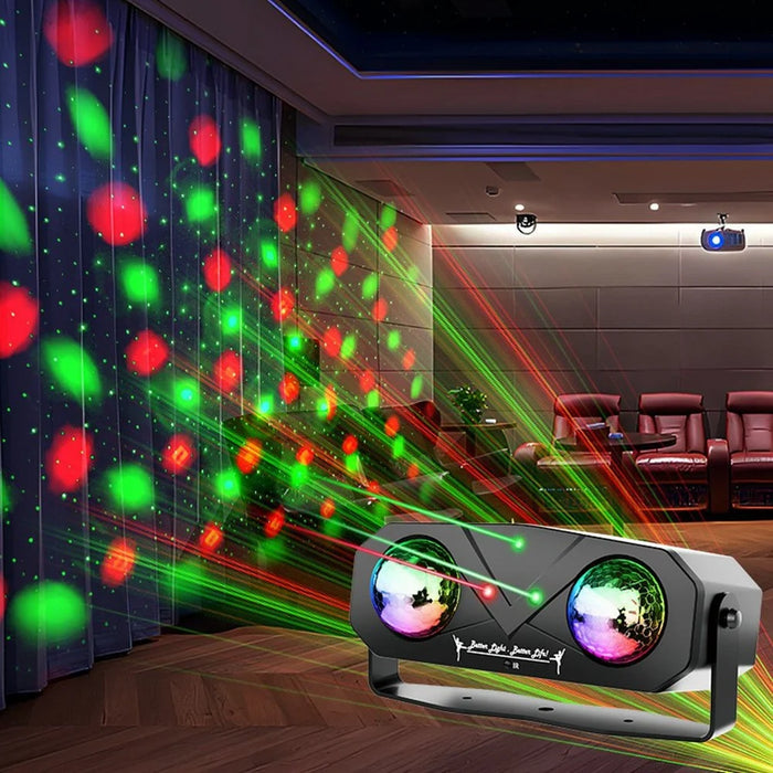 12W LED Party Light Water Wave Effect Rotating Disco Ball Remote Control Laser Projector, with Power Adapter - US Plug - 4