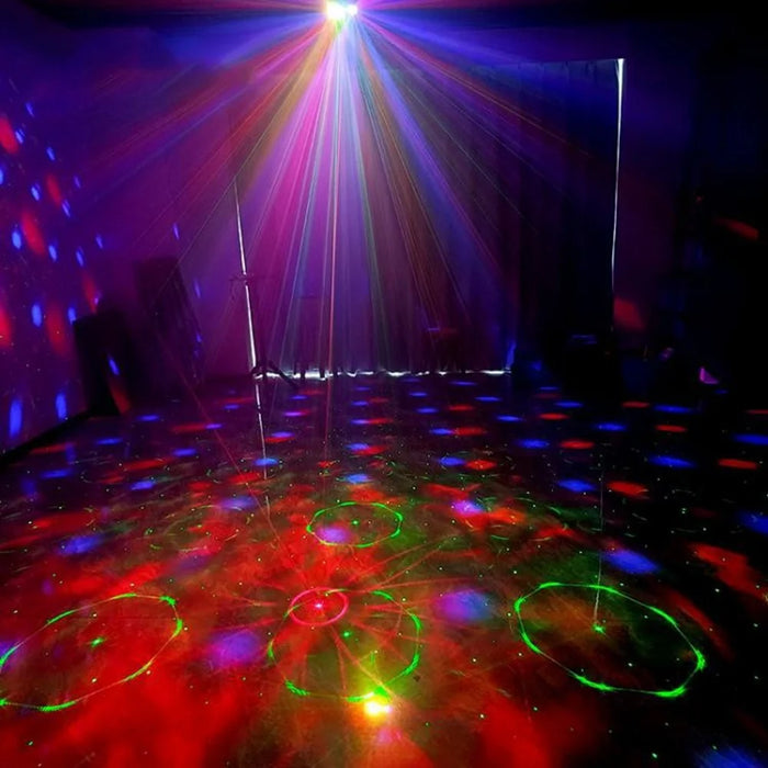 12W LED Party Light Water Wave Effect Rotating Disco Ball Remote Control Laser Projector, with Power Adapter - US Plug - 6
