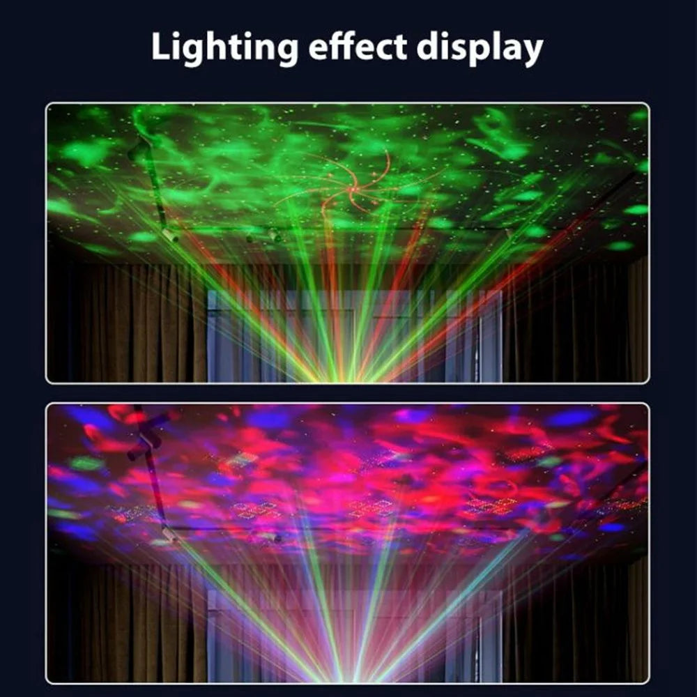12W LED Party Light Water Wave Effect Rotating Disco Ball Remote Control Laser Projector, with 1.5m USB Cable - 3