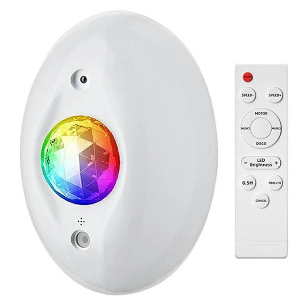 Bluetooth-Compatible Music Player Oval Starry Sky Projector Lamp Aurora Night Light with Remote - 1