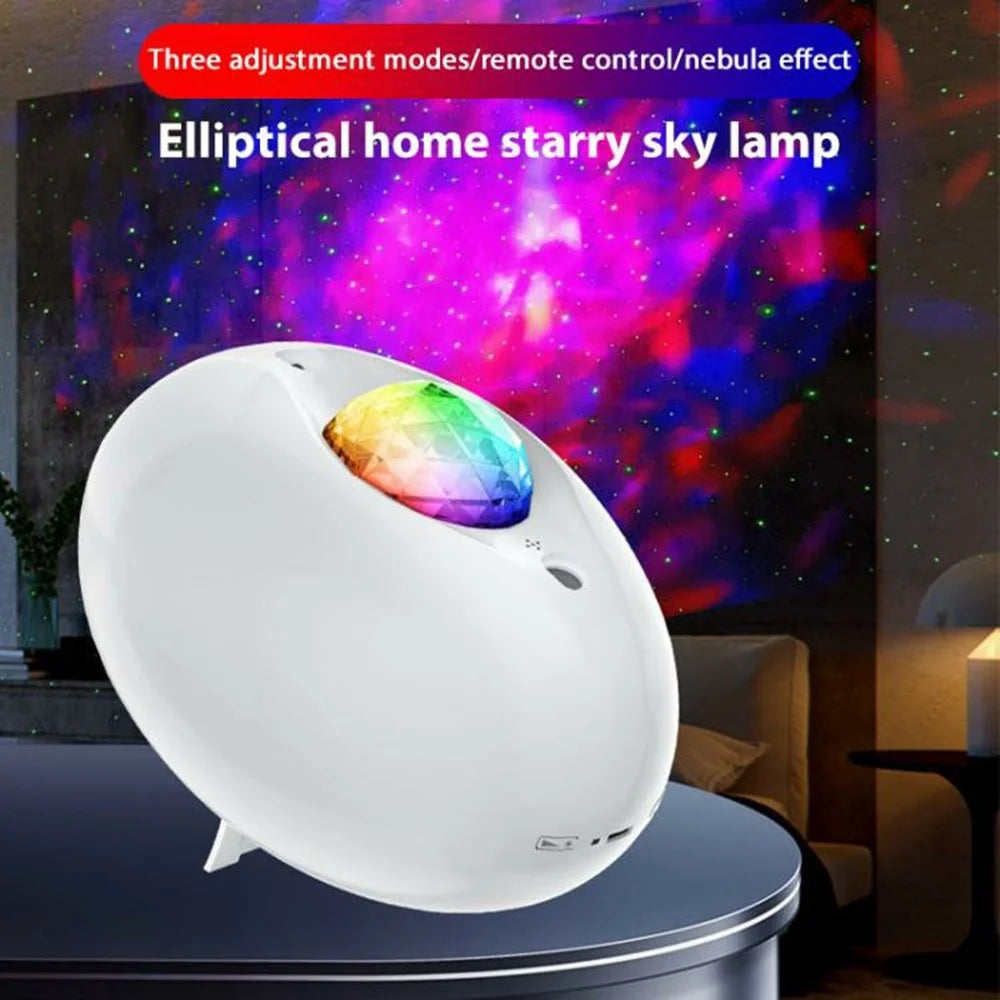 Oval Starry Sky Projector Lamp Aurora Night Light Atmosphere Lamp with Remote, Standard Version - 3