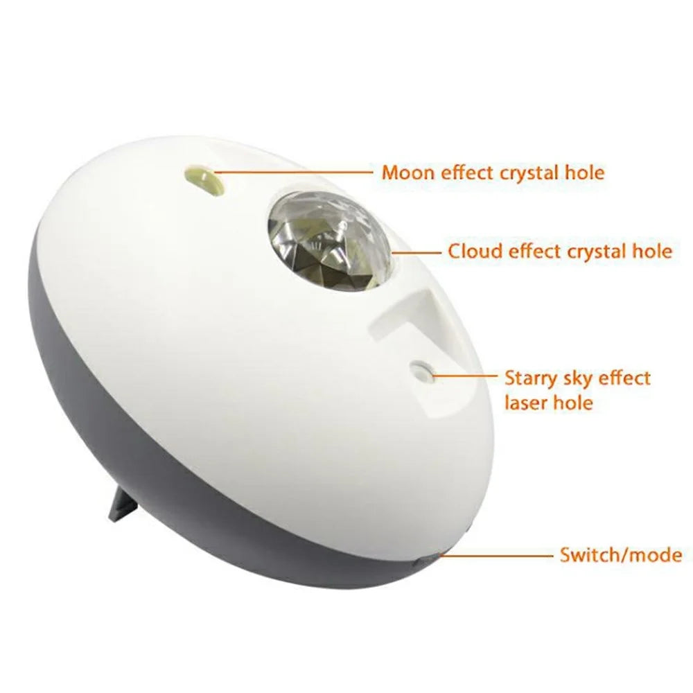 USB Cable Powered Oval LED Starry Sky Projector Night Light Sound Activated Laser Atmosphere Lamp with Remote - 5