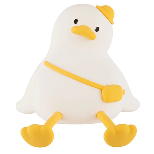 Cute Cartoon Duck Night Light Tap Control Silicone Bedside Lamp with Timer Desk Decor - 1