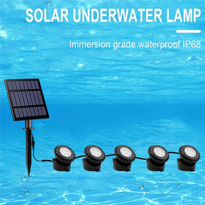 TS-S5405 5 in 1 Solar Underwater Lights IP68 Waterproof Pond Fish Tank Landscape Lamp, Base Type - 6