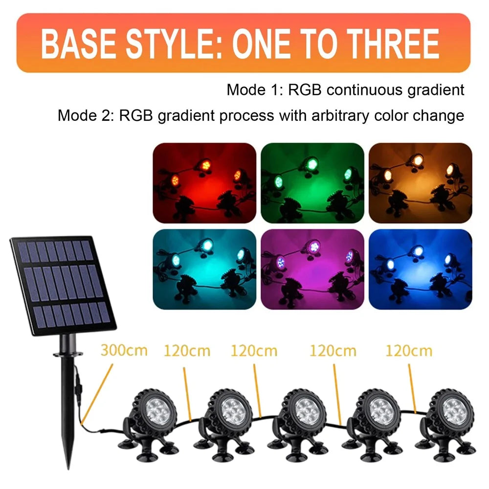 TS-S5405 5 in 1 Solar Underwater Lights IP68 Waterproof Pond Fish Tank Landscape Lamp, Suction Cup Type - 2