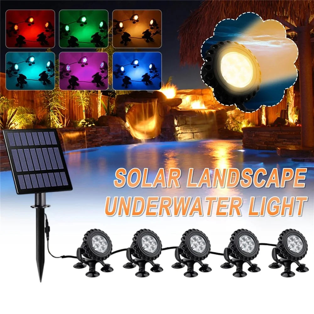 TS-S5405 5 in 1 Solar Underwater Lights IP68 Waterproof Pond Fish Tank Landscape Lamp, Suction Cup Type - 3