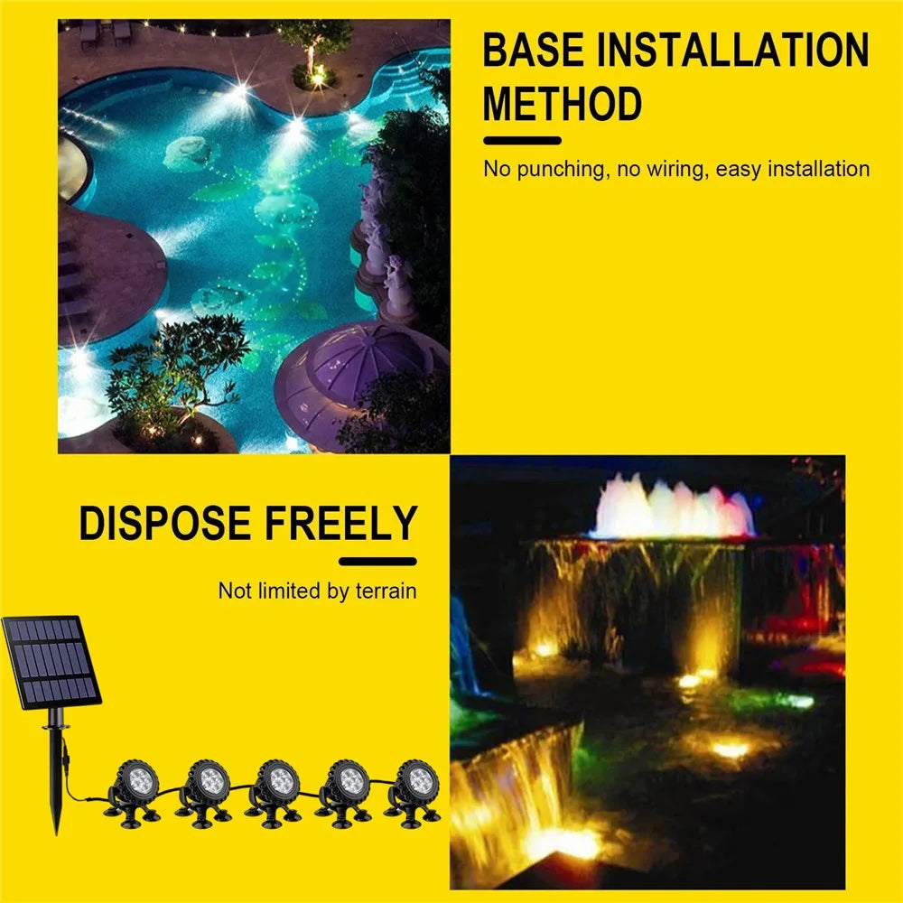 TS-S5405 5 in 1 Solar Underwater Lights IP68 Waterproof Pond Fish Tank Landscape Lamp, Suction Cup Type - 4