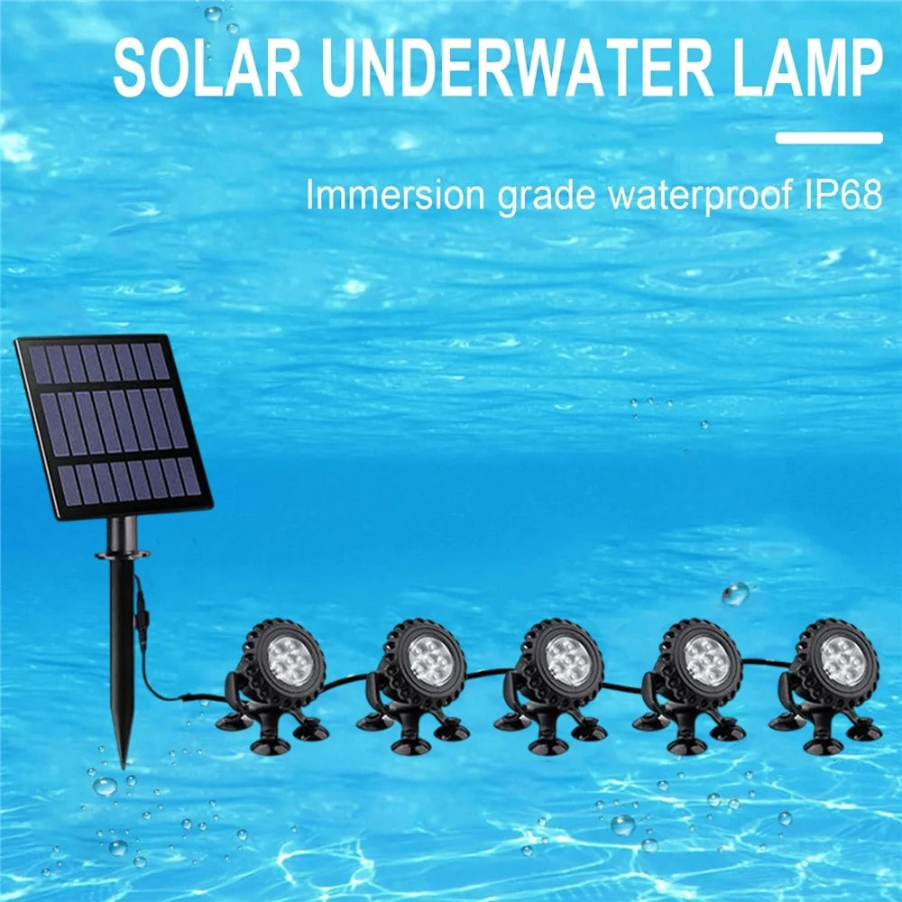TS-S5405 5 in 1 Solar Underwater Lights IP68 Waterproof Pond Fish Tank Landscape Lamp, Suction Cup Type - 5