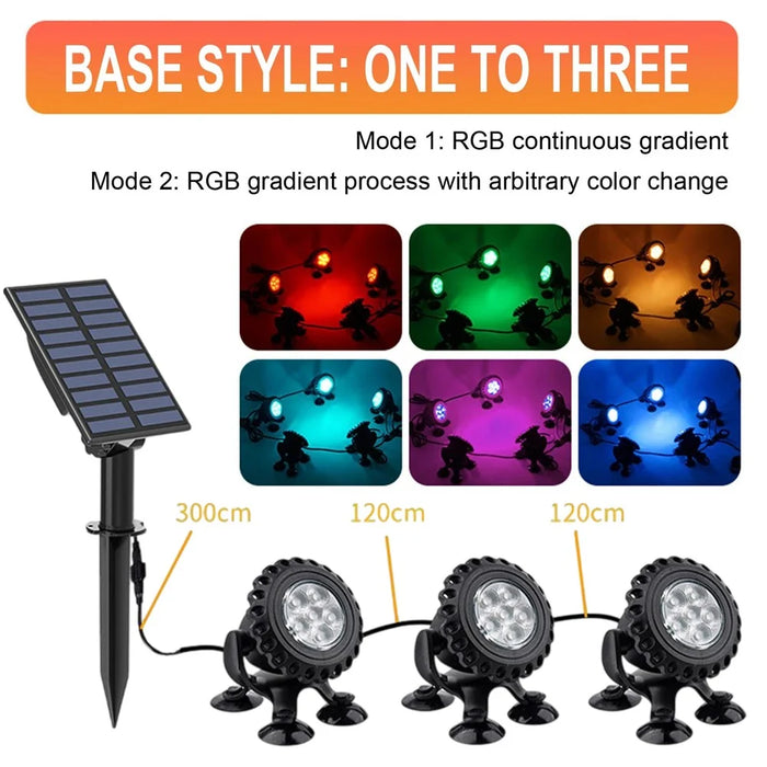 TS-S5405 3 in 1 Solar Underwater Lights IP68 Waterproof Pond Fish Tank Landscape Lamp, Suction Cup Type - 3